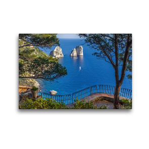 Premium Textil-Leinwand 45 x 30 cm Quer-Format Faraglioni-Felsen auf Capri | Wandbild, HD-Bild auf Keilrahmen, Fertigbild auf hochwertigem Vlies, Leinwanddruck von Christian Müringer