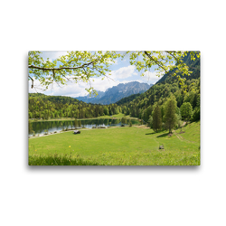 Premium Textil-Leinwand 45 x 30 cm Quer-Format Ferchensee und Karwendel, Mittenwald | Wandbild, HD-Bild auf Keilrahmen, Fertigbild auf hochwertigem Vlies, Leinwanddruck von SusaZoom