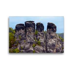Premium Textil-Leinwand 45 x 30 cm Quer-Format Gansfelsen im Elbsandsteingebirge | Wandbild, HD-Bild auf Keilrahmen, Fertigbild auf hochwertigem Vlies, Leinwanddruck von Veronika Rix