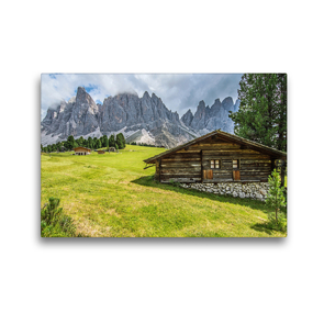 Premium Textil-Leinwand 45 x 30 cm Quer-Format Geisler Alm in den südtiroler Dolomiten | Wandbild, HD-Bild auf Keilrahmen, Fertigbild auf hochwertigem Vlies, Leinwanddruck von Sascha Ferrari