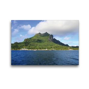 Premium Textil-Leinwand 45 x 30 cm Quer-Format Hafen Vaitape von Bora Bora in der Südsee | Wandbild, HD-Bild auf Keilrahmen, Fertigbild auf hochwertigem Vlies, Leinwanddruck von Jana Thiem-Eberitsch