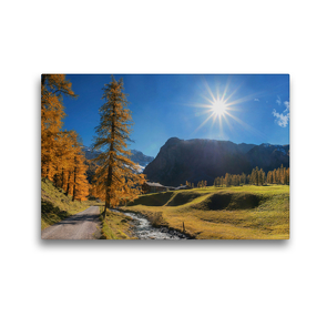 Premium Textil-Leinwand 45 x 30 cm Quer-Format Herbstlandschaft Malerisches Sertigtal in den Schweizer Alpen | Wandbild, HD-Bild auf Keilrahmen, Fertigbild auf hochwertigem Vlies, Leinwanddruck von SusaZoom