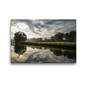 Premium Textil-Leinwand 450 x 300 cm Quer-Format Himmelsspiegelung auf der Trave | Wandbild, HD-Bild auf Keilrahmen, Fertigbild auf hochwertigem Vlies, Leinwanddruck von Andrea Potratz