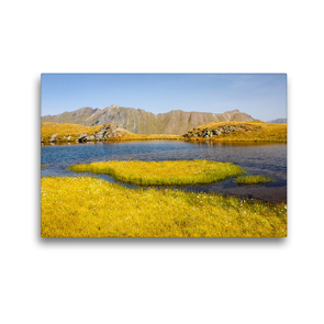 Premium Textil-Leinwand 45 x 30 cm Quer-Format Kleiner Bergsee am Naßfeld mit Blick zu den Glanzköpfen | Wandbild, HD-Bild auf Keilrahmen, Fertigbild auf hochwertigem Vlies, Leinwanddruck von Christa Kramer