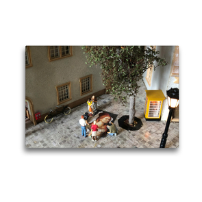 Premium Textil-Leinwand 45 x 30 cm Quer-Format Kleinkunst in der Fußgängerzone | Wandbild, HD-Bild auf Keilrahmen, Fertigbild auf hochwertigem Vlies, Leinwanddruck von Klaus-Peter Huschka