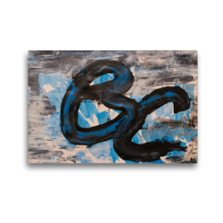 Premium Textil-Leinwand 45 x 30 cm Quer-Format Komposition aus blau und schwarz | Wandbild, HD-Bild auf Keilrahmen, Fertigbild auf hochwertigem Vlies, Leinwanddruck von N N
