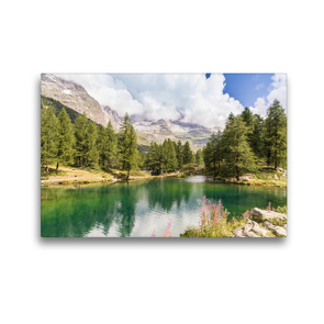 Premium Textil-Leinwand 45 x 30 cm Quer-Format Lago Blu | Wandbild, HD-Bild auf Keilrahmen, Fertigbild auf hochwertigem Vlies, Leinwanddruck von Dietmar Janietz