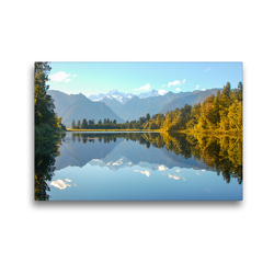 Premium Textil-Leinwand 45 x 30 cm Quer-Format Lake Matheson, Neuseeland | Wandbild, HD-Bild auf Keilrahmen, Fertigbild auf hochwertigem Vlies, Leinwanddruck von Dietmar Janietz