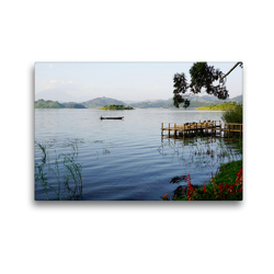 Premium Textil-Leinwand 45 x 30 cm Quer-Format Lake Mutanda | Wandbild, HD-Bild auf Keilrahmen, Fertigbild auf hochwertigem Vlies, Leinwanddruck von Flori0