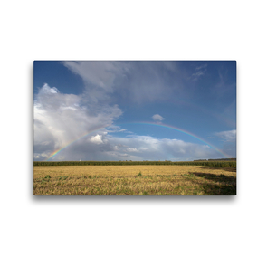 Premium Textil-Leinwand 45 x 30 cm Quer-Format Land unterm Regenbogen | Wandbild, HD-Bild auf Keilrahmen, Fertigbild auf hochwertigem Vlies, Leinwanddruck von Rolf Pötsch