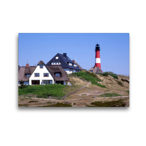 Premium Textil-Leinwand 45 x 30 cm Quer-Format Leuchtturm auf der Insel Sylt | Wandbild, HD-Bild auf Keilrahmen, Fertigbild auf hochwertigem Vlies, Leinwanddruck von Lothar Reupert