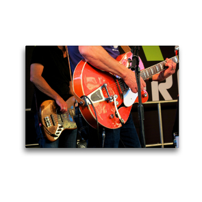Premium Textil-Leinwand 45 x 30 cm Quer-Format Live Concert – Gitarrist und Bassist auf der Bühne | Wandbild, HD-Bild auf Keilrahmen, Fertigbild auf hochwertigem Vlies, Leinwanddruck von Renate Bleicher