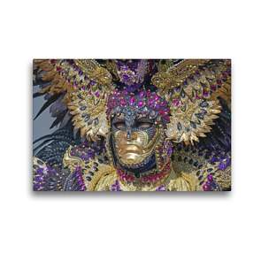 Premium Textil-Leinwand 45 x 30 cm Quer-Format Maskenträger in Venedig | Wandbild, HD-Bild auf Keilrahmen, Fertigbild auf hochwertigem Vlies, Leinwanddruck von GUGIGEI