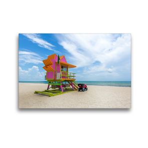 Premium Textil-Leinwand 45 x 30 cm Quer-Format MIAMI BEACH Florida Flair | Wandbild, HD-Bild auf Keilrahmen, Fertigbild auf hochwertigem Vlies, Leinwanddruck von Melanie Viola