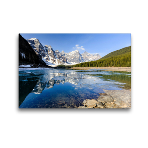 Premium Textil-Leinwand 45 x 30 cm Quer-Format Moraine Lake, Juwel im Banff NP. | Wandbild, HD-Bild auf Keilrahmen, Fertigbild auf hochwertigem Vlies, Leinwanddruck von Adrian Geering