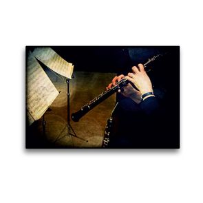 Premium Textil-Leinwand 45 x 30 cm Quer-Format Oboe | Wandbild, HD-Bild auf Keilrahmen, Fertigbild auf hochwertigem Vlies, Leinwanddruck von Martina Marten