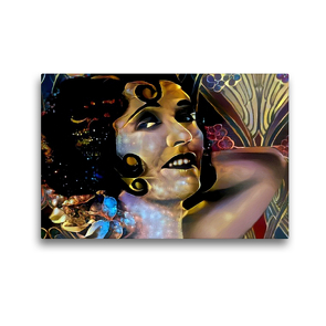 Premium Textil-Leinwand 45 x 30 cm Quer-Format Pola Negri | Wandbild, HD-Bild auf Keilrahmen, Fertigbild auf hochwertigem Vlies, Leinwanddruck von Garrulus glandarius