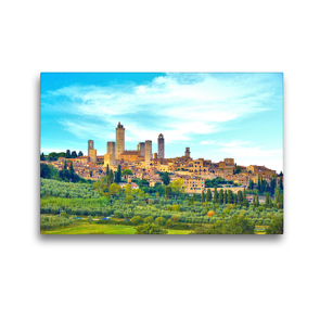 Premium Textil-Leinwand 45 x 30 cm Quer-Format San Gimignano | Wandbild, HD-Bild auf Keilrahmen, Fertigbild auf hochwertigem Vlies, Leinwanddruck von Andreas Berger