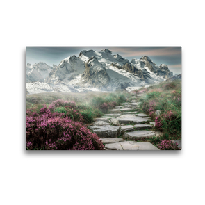 Premium Textil-Leinwand 45 x 30 cm Quer-Format schneebedeckte Berglandschaft | Wandbild, HD-Bild auf Keilrahmen, Fertigbild auf hochwertigem Vlies, Leinwanddruck von Stefan Widerstein – SteWi.info