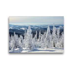 Premium Textil-Leinwand 45 x 30 cm Quer-Format Schöner stiller Winter im Nationalpark Bayerischer Wald | Wandbild, HD-Bild auf Keilrahmen, Fertigbild auf hochwertigem Vlies, Leinwanddruck von Andreas Riedmiller