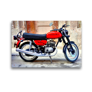 Premium Textil-Leinwand 45 x 30 cm Quer-Format Sowjetisches Motorrad der Marke MINSK in Havanna | Wandbild, HD-Bild auf Keilrahmen, Fertigbild auf hochwertigem Vlies, Leinwanddruck von Henning von Löwis of Menar
