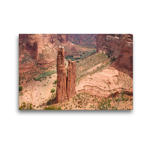 Premium Textil-Leinwand 45 x 30 cm Quer-Format Spider Rock im Canyon de Chelly | Wandbild, HD-Bild auf Keilrahmen, Fertigbild auf hochwertigem Vlies, Leinwanddruck von Dietmar Janietz