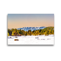 Premium Textil-Leinwand 45 x 30 cm Quer-Format Spielwiese im Schnee: Le Bolquère | Wandbild, HD-Bild auf Keilrahmen, Fertigbild auf hochwertigem Vlies, Leinwanddruck von Hilke Maunder (him)