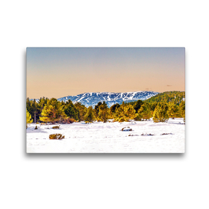 Premium Textil-Leinwand 45 x 30 cm Quer-Format Spielwiese im Schnee: Le Bolquère | Wandbild, HD-Bild auf Keilrahmen, Fertigbild auf hochwertigem Vlies, Leinwanddruck von Hilke Maunder (him)