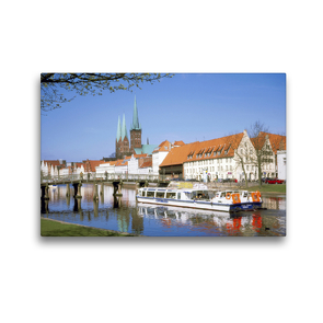 Premium Textil-Leinwand 45 x 30 cm Quer-Format Stadtansicht Lübeck an der Trave | Wandbild, HD-Bild auf Keilrahmen, Fertigbild auf hochwertigem Vlies, Leinwanddruck von Lothar Reupert