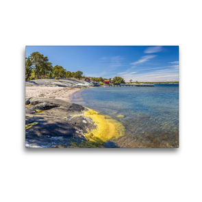 Premium Textil-Leinwand 45 x 30 cm Quer-Format Strand auf der Insel Sandhamn | Wandbild, HD-Bild auf Keilrahmen, Fertigbild auf hochwertigem Vlies, Leinwanddruck von Christian Müringer