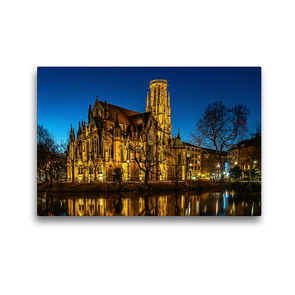 Premium Textil-Leinwand 45 x 30 cm Quer-Format Stuttgart. Johanniskirche am Feuersee. | Wandbild, HD-Bild auf Keilrahmen, Fertigbild auf hochwertigem Vlies, Leinwanddruck von N N