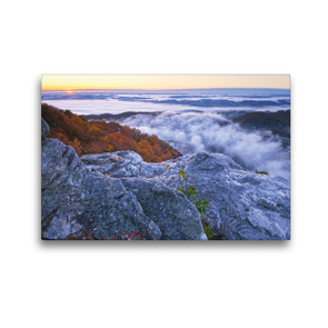 Premium Textil-Leinwand 45 x 30 cm Quer-Format Sunrise at Pinnacle Overlook, Cumberland Gap National Historic Park, Virginia, USA | Wandbild, HD-Bild auf Keilrahmen, Fertigbild auf hochwertigem Vlies, Leinwanddruck von Christian Heeb