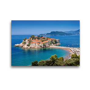 Premium Textil-Leinwand 45 x 30 cm Quer-Format Sveti Stefan | Wandbild, HD-Bild auf Keilrahmen, Fertigbild auf hochwertigem Vlies, Leinwanddruck von Stefan L. Beyer