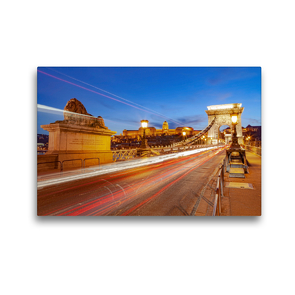Premium Textil-Leinwand 45 x 30 cm Quer-Format Széchenyi Chain Bridge (Budapest-Ungarn) | Wandbild, HD-Bild auf Keilrahmen, Fertigbild auf hochwertigem Vlies, Leinwanddruck von TJPhotography