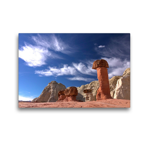 Premium Textil-Leinwand 45 x 30 cm Quer-Format Toadstool Hoodoo im Grand Staircase Escalante National Monument, Utah, USA | Wandbild, HD-Bild auf Keilrahmen, Fertigbild auf hochwertigem Vlies, Leinwanddruck von Markus Pitzer