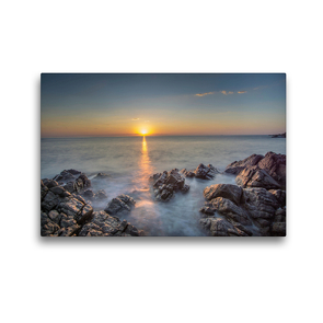 Premium Textil-Leinwand 45 x 30 cm Quer-Format Traumhafter Sonnenaufgang in Fautea | Wandbild, HD-Bild auf Keilrahmen, Fertigbild auf hochwertigem Vlies, Leinwanddruck von Tom Czermak