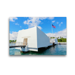 Premium Textil-Leinwand 45 x 30 cm Quer-Format U.S.S. Arizona Memorial in Pearl Harbor | Wandbild, HD-Bild auf Keilrahmen, Fertigbild auf hochwertigem Vlies, Leinwanddruck von Christian Müller