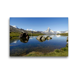 Premium Textil-Leinwand 45 x 30 cm Quer-Format Und ewig lockt das Matterhorn…. | Wandbild, HD-Bild auf Keilrahmen, Fertigbild auf hochwertigem Vlies, Leinwanddruck von Susan Michel