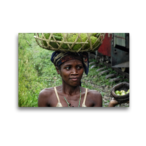 Premium Textil-Leinwand 45 x 30 cm Quer-Format Verkauf von Brotfrucht und Zitronen in Madagaskar am Bahnsteig | Wandbild, HD-Bild auf Keilrahmen, Fertigbild auf hochwertigem Vlies, Leinwanddruck von joern stegen