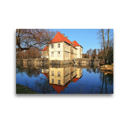 Premium Textil-Leinwand 45 x 30 cm Quer-Format Wasserschloss Strünkede in Herne-Baukau. | Wandbild, HD-Bild auf Keilrahmen, Fertigbild auf hochwertigem Vlies, Leinwanddruck von Michael Jäger