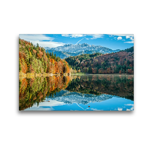 Premium Textil-Leinwand 45 x 30 cm Quer-Format Wasserspiegelung am Hechtsee | Wandbild, HD-Bild auf Keilrahmen, Fertigbild auf hochwertigem Vlies, Leinwanddruck von Sascha Ferrari