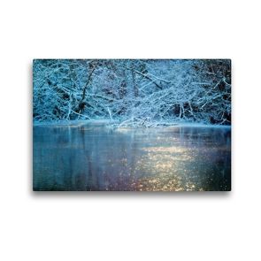 Premium Textil-Leinwand 45 x 30 cm Quer-Format Winter am See | Wandbild, HD-Bild auf Keilrahmen, Fertigbild auf hochwertigem Vlies, Leinwanddruck von Matthias Schaefgen
