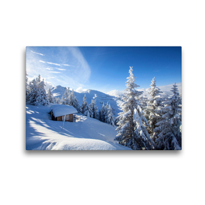 Premium Textil-Leinwand 45 x 30 cm Quer-Format Winterwald am Grießenkar | Wandbild, HD-Bild auf Keilrahmen, Fertigbild auf hochwertigem Vlies, Leinwanddruck von Christa Kramer