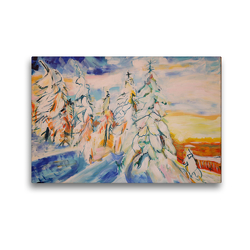 Premium Textil-Leinwand 45 x 30 cm Quer-Format Winterwald | Wandbild, HD-Bild auf Keilrahmen, Fertigbild auf hochwertigem Vlies, Leinwanddruck von Silke Thümmler