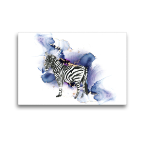 Premium Textil-Leinwand 45 x 30 cm Quer-Format Zebra | Wandbild, HD-Bild auf Keilrahmen, Fertigbild auf hochwertigem Vlies, Leinwanddruck von N N