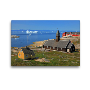 Premium Textil-Leinwand 45 x 30 cm Quer-Format Zion’s Kirche in Ilulissat | Wandbild, HD-Bild auf Keilrahmen, Fertigbild auf hochwertigem Vlies, Leinwanddruck von gro