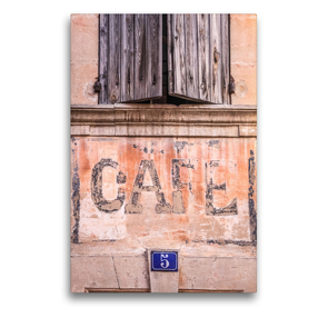 Premium Textil-Leinwand 50 x 75 cm Hoch-Format Cafe im Dorf Bonnieux, Luberon, Provence, Frankreich | Wandbild, HD-Bild auf Keilrahmen, Fertigbild auf hochwertigem Vlies, Leinwanddruck von Christian Müringer