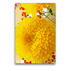 Premium Textil-Leinwand 50 x 75 cm Hoch-Format Gelbe Chrysanthemen | Wandbild, HD-Bild auf Keilrahmen, Fertigbild auf hochwertigem Vlies, Leinwanddruck von Nina Schwarze