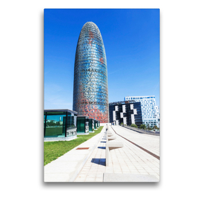 Premium Textil-Leinwand 50 x 75 cm Hoch-Format High-Tech-Architektur (Moderne) – Torre Agbar in Barcelona, Spanien | Wandbild, HD-Bild auf Keilrahmen, Fertigbild auf hochwertigem Vlies, Leinwanddruck von Christian Müller