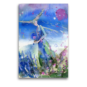 Premium Textil-Leinwand 50 x 75 cm Hoch-Format Lavendelfee | Wandbild, HD-Bild auf Keilrahmen, Fertigbild auf hochwertigem Vlies, Leinwanddruck von Sveta Tiukkel